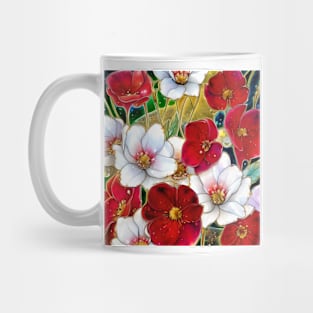 White and Red Flowers Mug